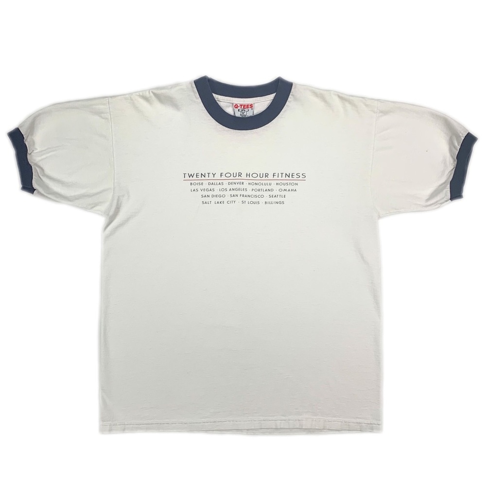 Vintage 24 Hour Fitness T Shirt Ringer Workout